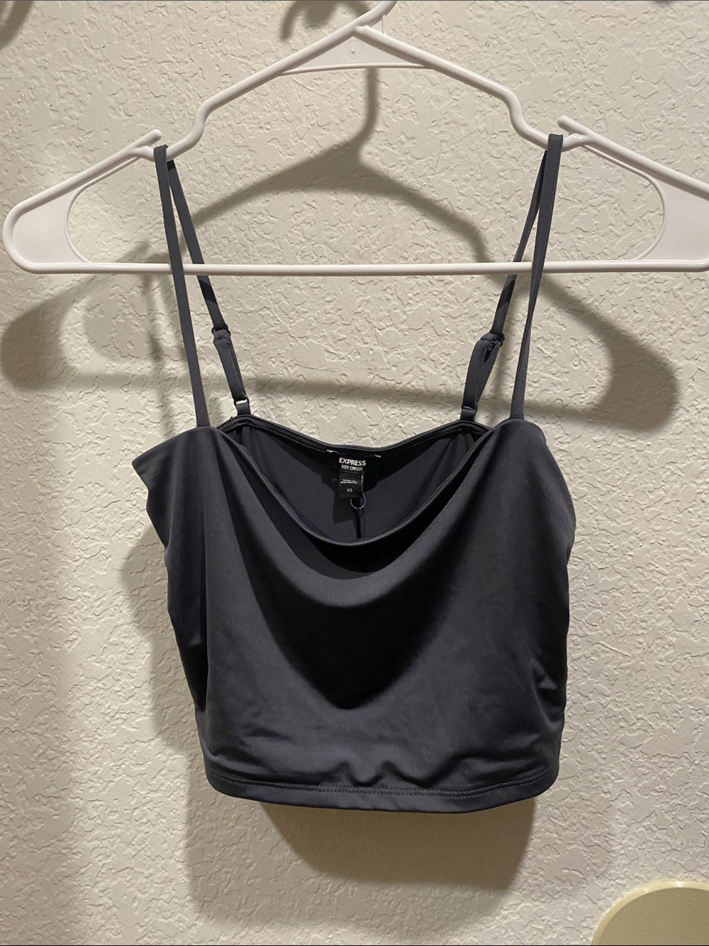 Express Black Cowl Neck Cropped Camisole